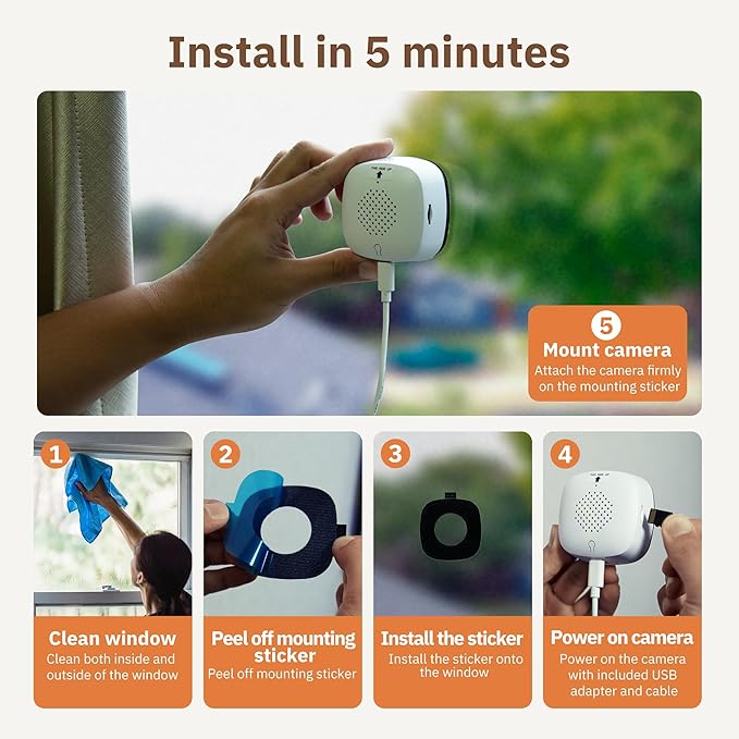 Girafit 3MP 2K Window Camera, 2.4GHz & 5GHz WiFi Indoor Cameras - Image 2