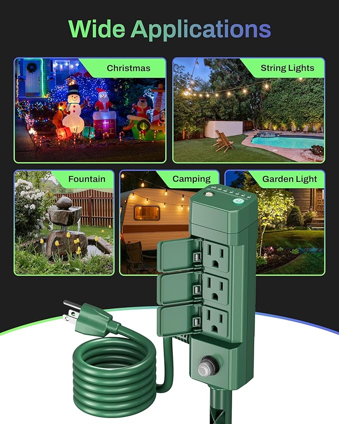 BN-LINK Outdoor Power Stake Timer, Dusk to Dawn Sensor - Image 7