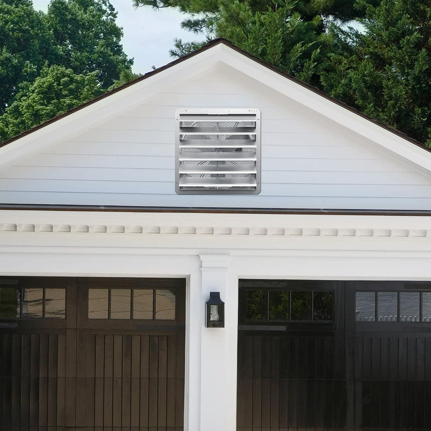 24 Inch Shutter Exhaust Fan, Aluminum Wall Mounted Exhaust Fan, 5280 CFM High Speed Automatic Shutter Attic Fan, Vent Fan For Greenhouse,Shed,Shop,Garage,ETL Listed