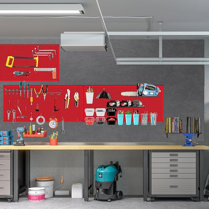 Daanxw Pegboard Rack Garage Storage Steel Horizontal PegBoard Pack, Steel - Image 7
