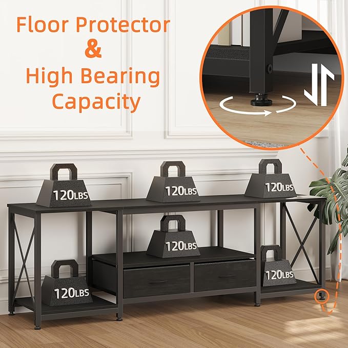 GYIIYUO TV Stand with Fabric Drawers - Image 5