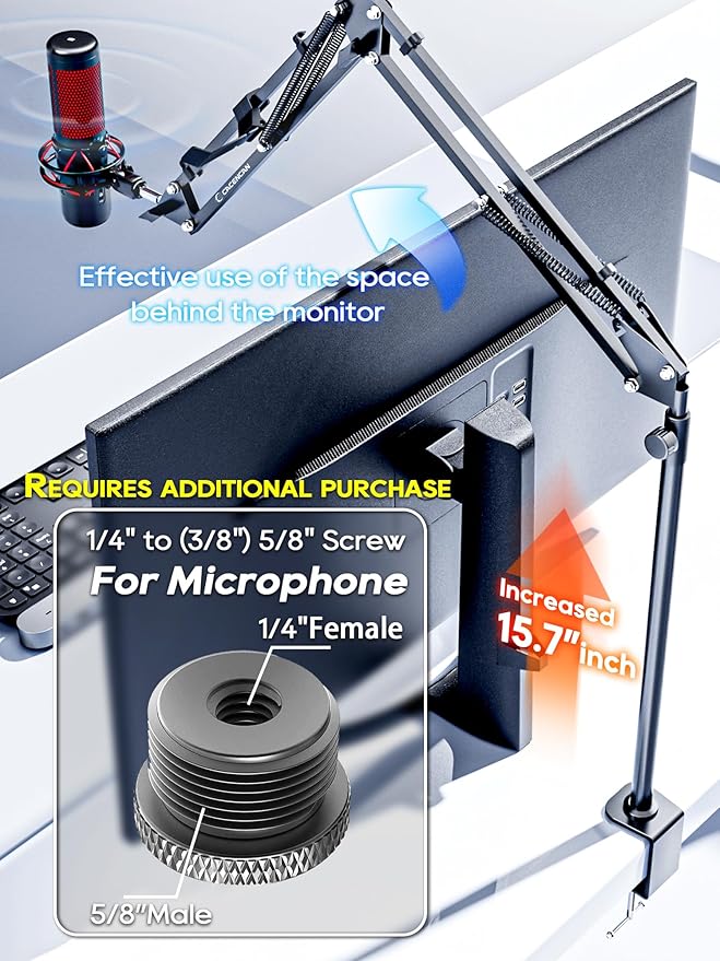 CACENCAN Overhead Camera Mount, 5lb Horizontal Load-Bearing, 360° Adjustable - Image 8