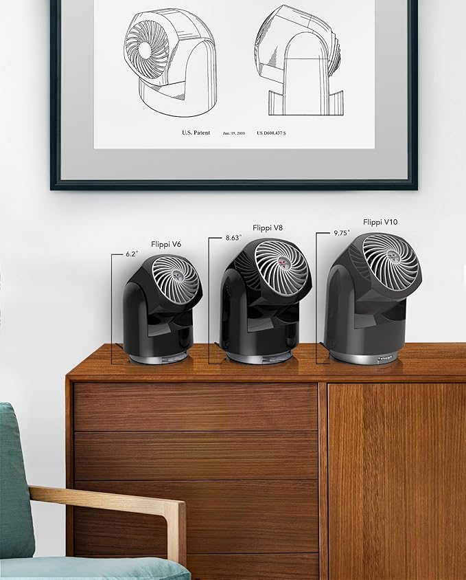 Vornado Flippi V6 Compact Air Circulator Fan, Quiet Portable Travel Fan - Image 6