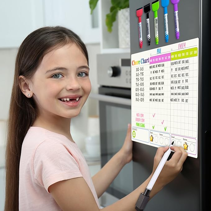 QUOKKA Behavior Chore Chart for Multiple Kids -7x10 inch Magnetic Board Also - Image 6