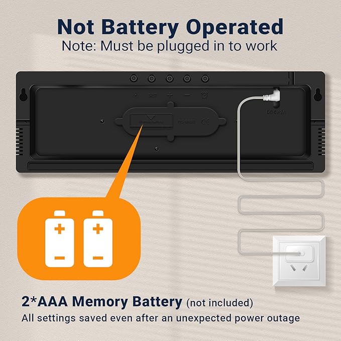 16.5" Large Digital Wall Clock: Wall Mount Decor Clock Large Display - Image 8
