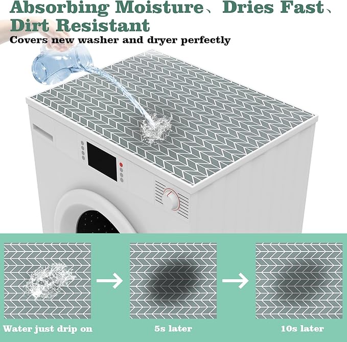 Actvty Washer and Dryer Covers for the Top, 2 Pieces 25.6'' x 23.6'' Washer - Image 6