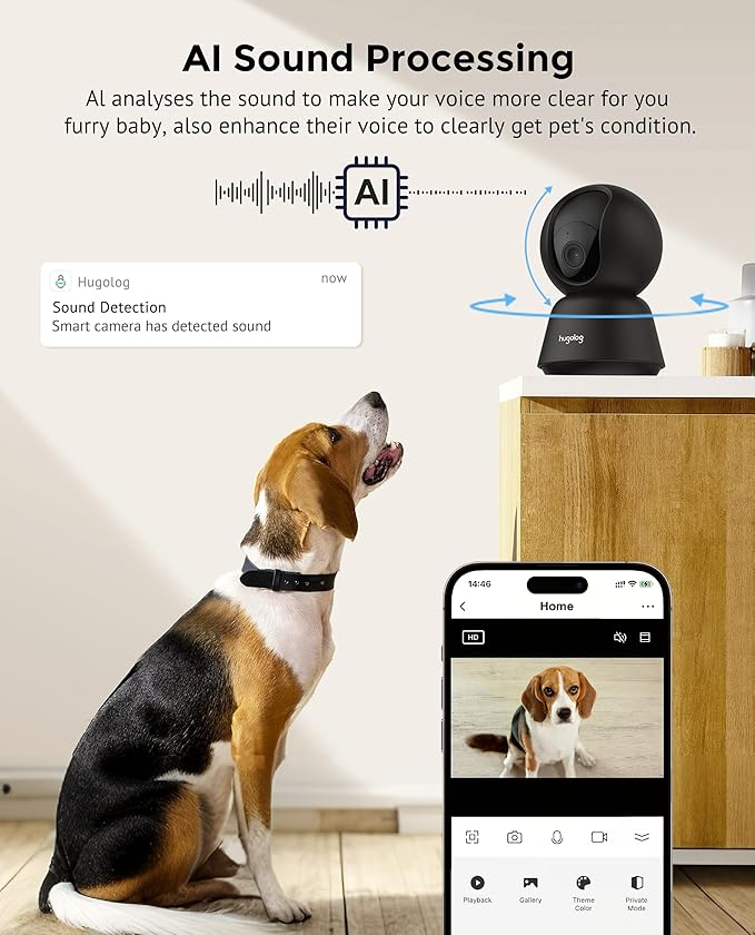 Hugolog 3K 5MP Indoor Pan/Tilt Security Camera - Image 7