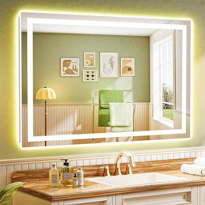 YEELAIT 51x40 Inch LED Bathroom Mirror by YEELAIT