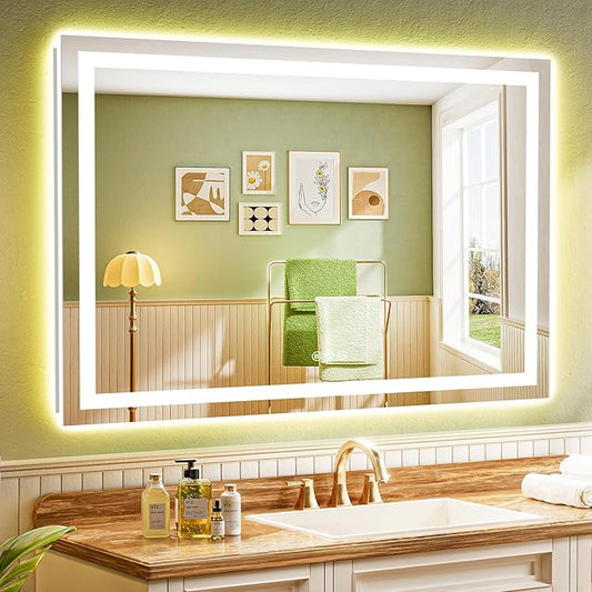 YEELAIT 51x40 Inch LED Bathroom Mirror by YEELAIT