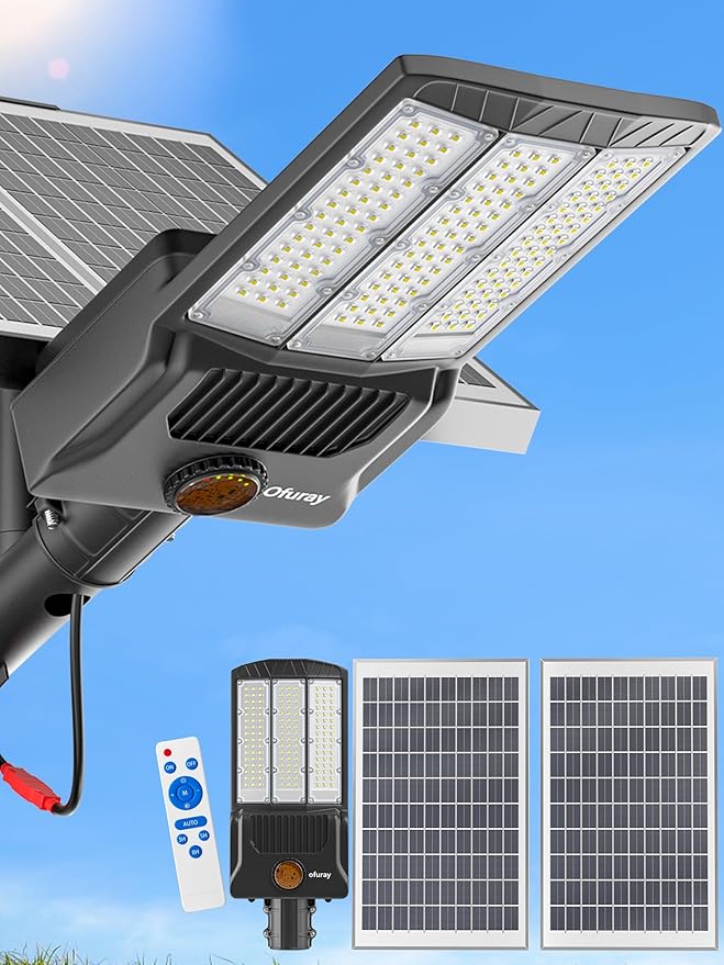 Ofuray Of-9800W Solar Street Lights Outdoor, 750000Lm Solar Parking Lot Lights by Ofuray