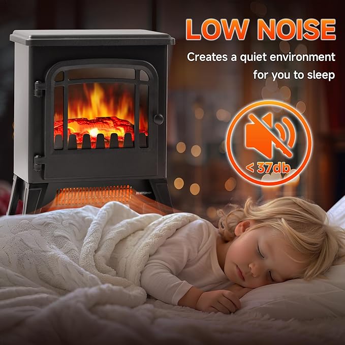 17" Freestanding Electric Fireplace Heater - Image 4