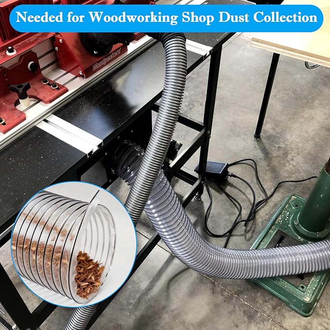 PVC Dust Collection Hose 2-1/2"x20', 2.5 Inch Dust Collector Vacuum Hose - Image 6