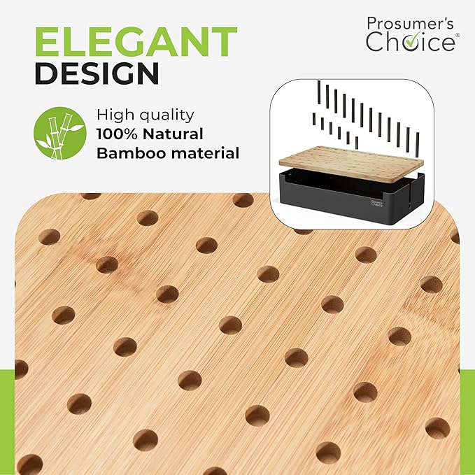 Prosumer's Choice Black Wooden Charging Station Organizer - Image 3