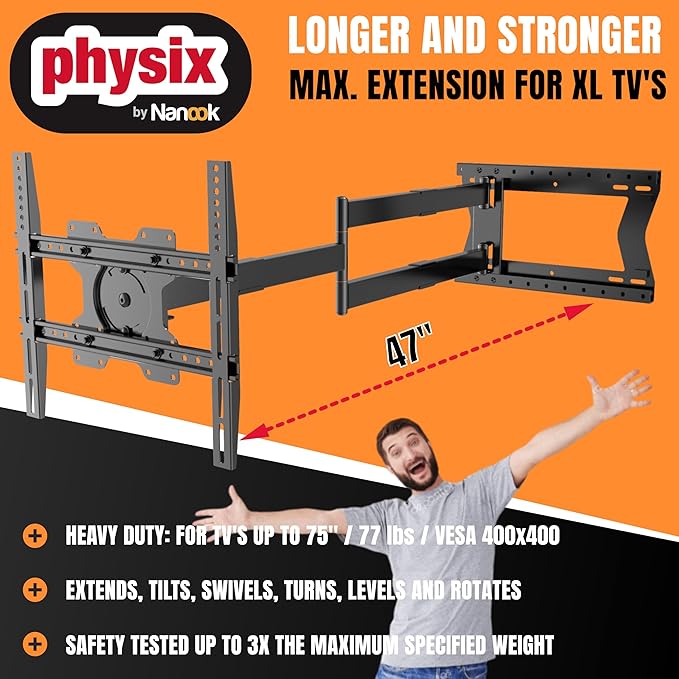 Physix 2120 Long arm TV Wall Mount - Image 2
