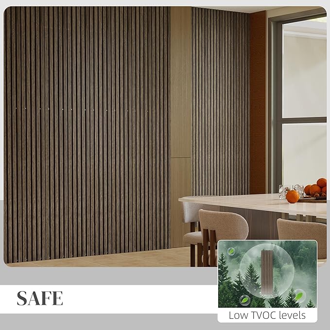 HOMCOM 4 Pack 3D Acoustic Panels, Wood Slat Wall Paneling - Image 5