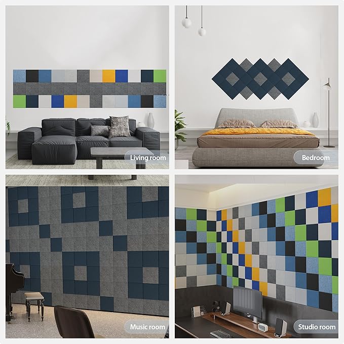 Amantech 12 Pack Acoustic Panels Self Adhesive Sound Proof Foam, High Density - Image 7