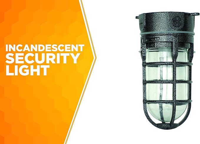 Woods L1706BLK Vandal Resistant 150W Incandescent Security Light, Ceiling Mount - Image 2