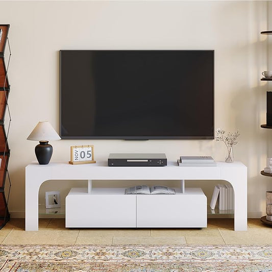 IDEALHOUSE LED TV Stand for 55 to 75 Inch TV, Modern TV Console Table by IDEALHOUSE