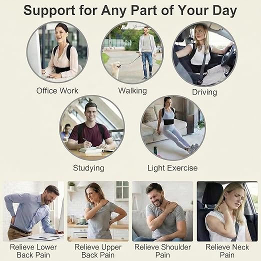Full Back Posture Corrector for Women & Men – Pull-Back System Posture Brace – - Image 8