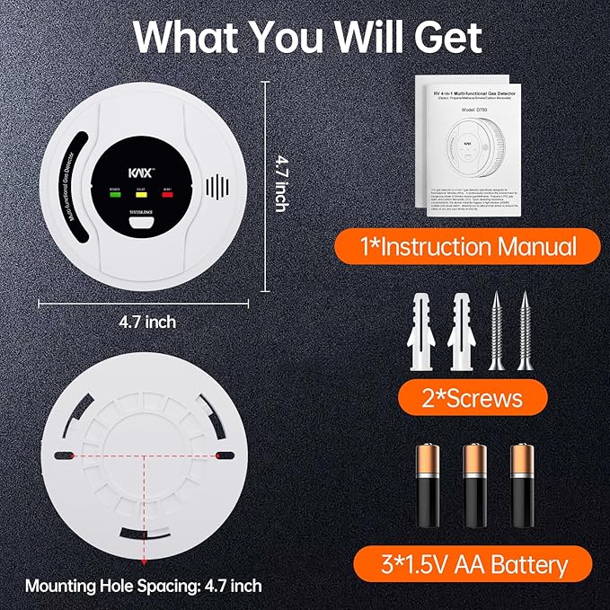 4-in-1 RV Propane Gas Detector, RV Carbon Monoxide Detectors, Smoke Detector - Image 9