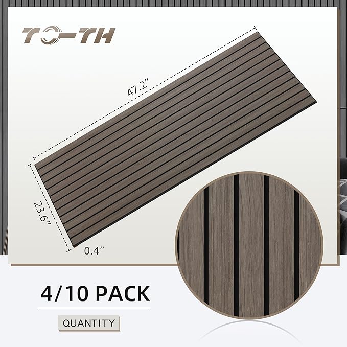 TO-TH Wood-Look Acoustic Wall Panels, 10 Pack 47.2” x 23.6” Sound Panels - Image 5