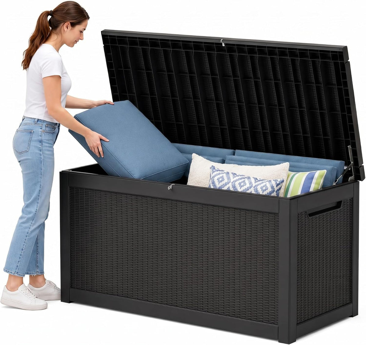 350 gallon extra large outdoor storage box，resin waterproof, main product view