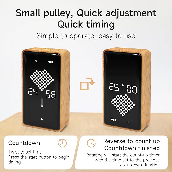 Digital Hourglass Timer, Rechargeable Magnetic Visual Timer - Image 7