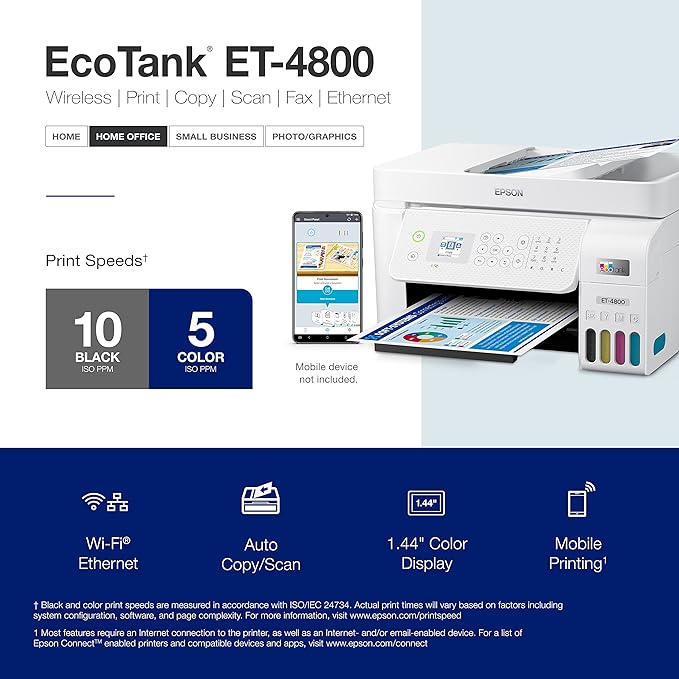 Epson EcoTank ET-4800 Wireless All-in-One Cartridge-Free Supertank Printer - Image 5