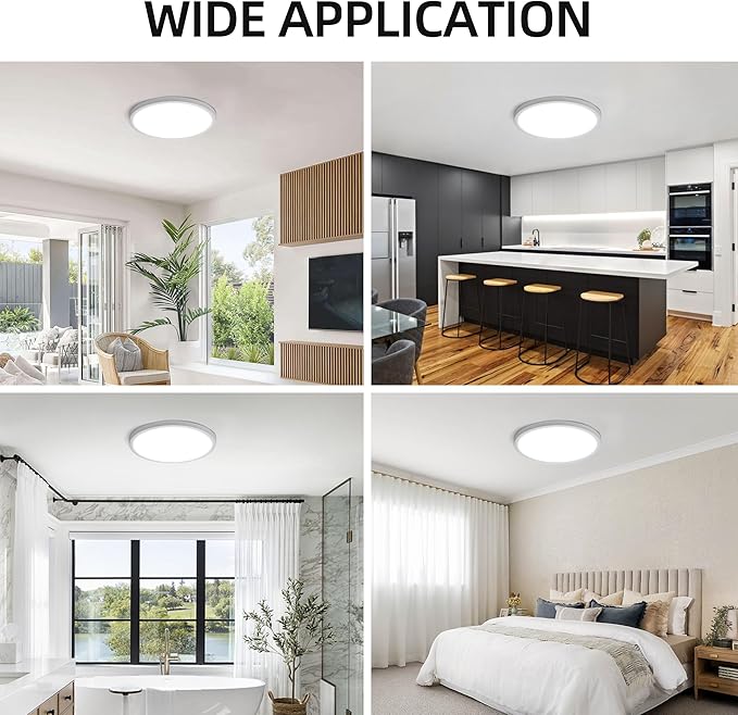 hykolity 2 Pack 12 Inch Selectable CCT LED Round Flat Panel Light, 24W - Image 9