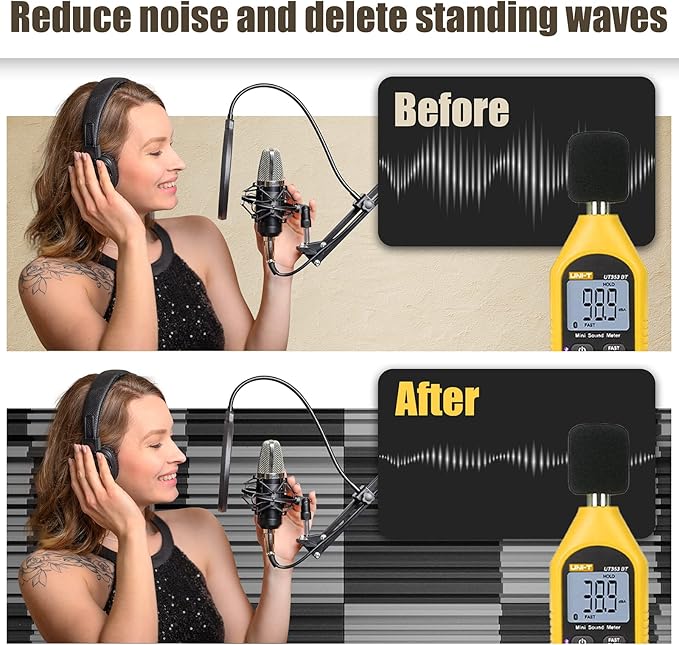 ZELMINE Upgrade 24 pack Self-adhesive Sound Proof Foam Panels, Decorative - Image 5