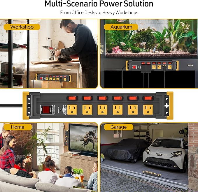 CRST 6 Outlets Heavy Duty Metal Power Strip - Image 6