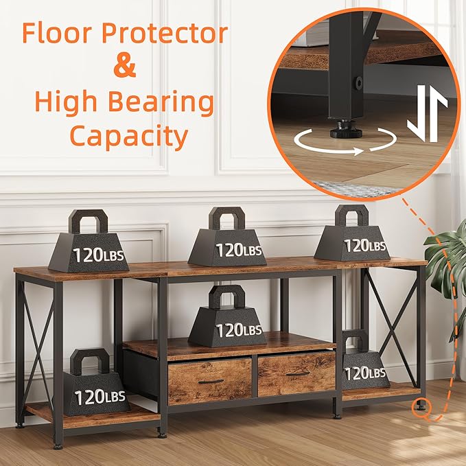 GYIIYUO TV Stand with Fabric Drawer - Image 4