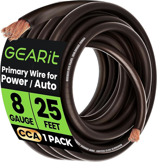GEARit 8 Gauge Wire Copper Clad Aluminum CCA by GEARit