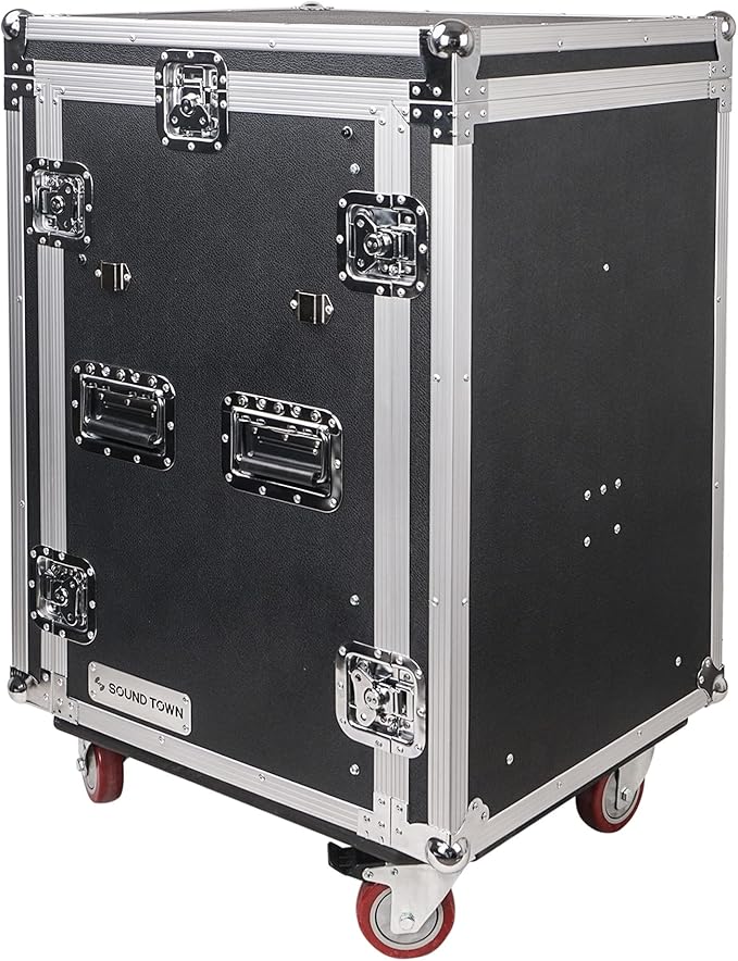 Sound Town Heavy-Duty 1/2" Plywood 16U PA DJ Rack/Road ATA Case - Image 4