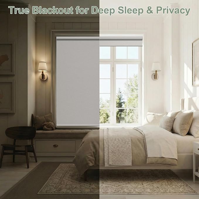 Zshine Motorized Blackout Window Blinds Customize Width Remote Control Wireless - Image 3