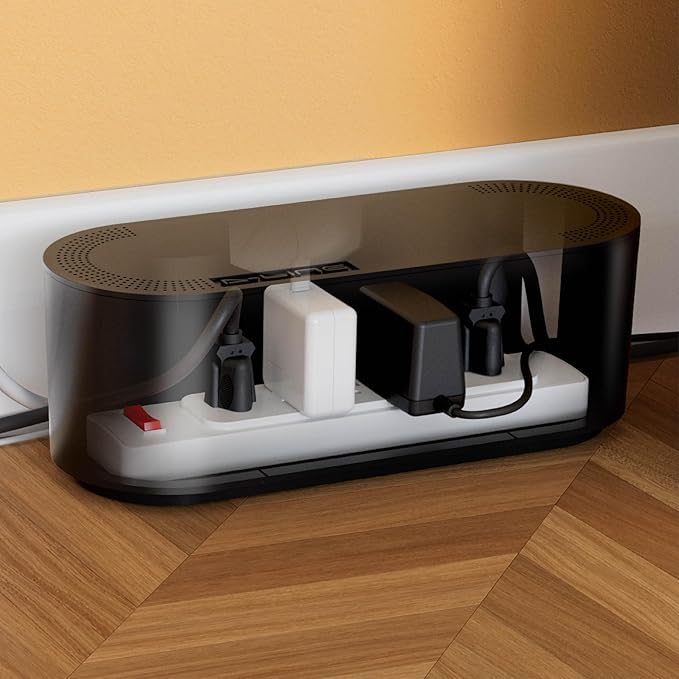 D-Line Cable Management Box, Power Strip Cover, Floor Outlet Hider, Desk Cord - Image 8