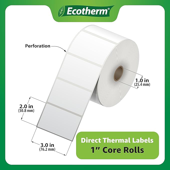 3" x 2" Thermal Labels | 6 Rolls | 7440 Labels | fits Zebra, Offnova Thermal - Image 3