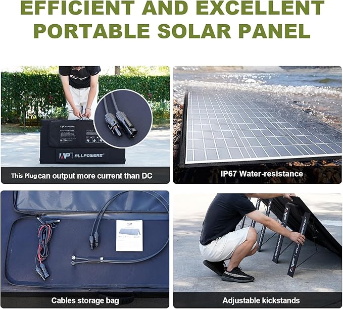 ALLPOWERS SP037 400W Portable Solar Panel, 23% Efficient IP66 Waterproof - Image 6