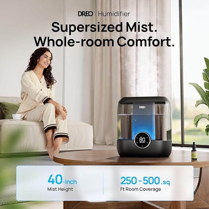 DREO Smart Humidifiers for Bedroom, 6L Top Fill Supersized Cool Mist Humidifier - Image 2
