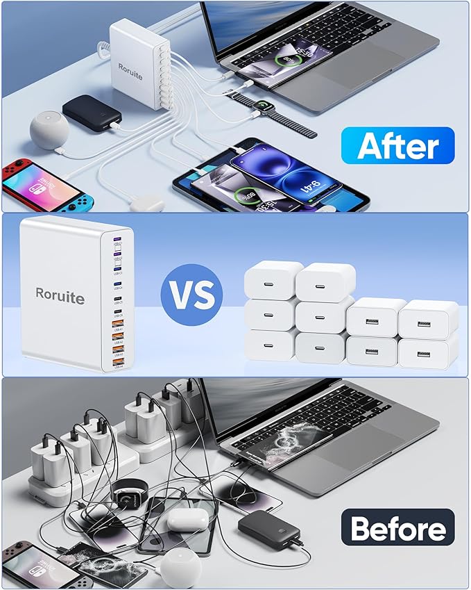460W USB C Charger Block, 10-Port USB Charging Station GaN III PD Charger Type - Image 6