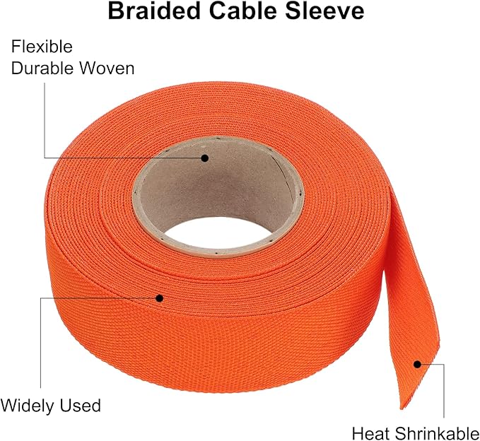 MECCANIXITY Braided Cable Sleeves Heat Shrinkable Fabric Sleeving, Network - Image 4