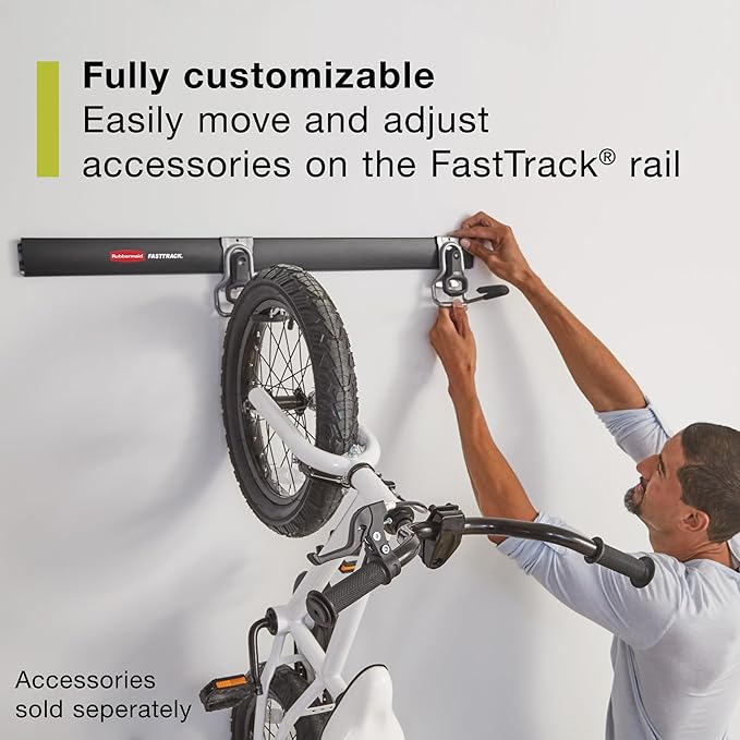 Rubbermaid 24-Piece FastTrack Garage Wall-Mounted Storage Kit, 6 Rails and 18 - Image 5