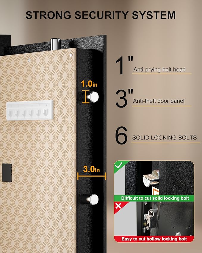 TIGERKING 7.2 Cu Ft Large Home Security Safe – Solid Steel Jewelry Cabinet - Image 2