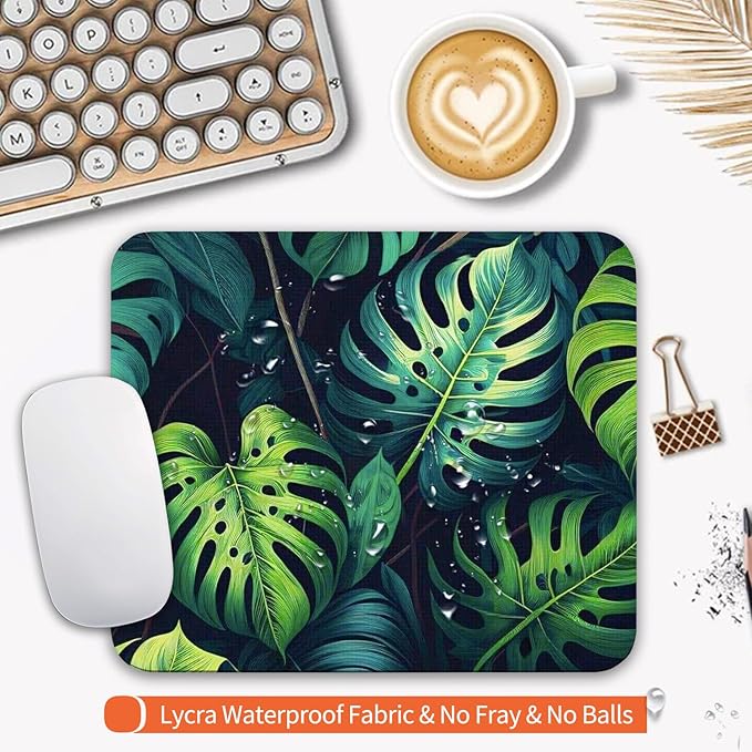 Armanza Square Mouse Pad Green Leaves, Personalized Premium-Textured Custom - Image 3