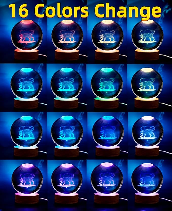 3D LED Cat Night Light, 16 Color Changing Lamp - Image 2