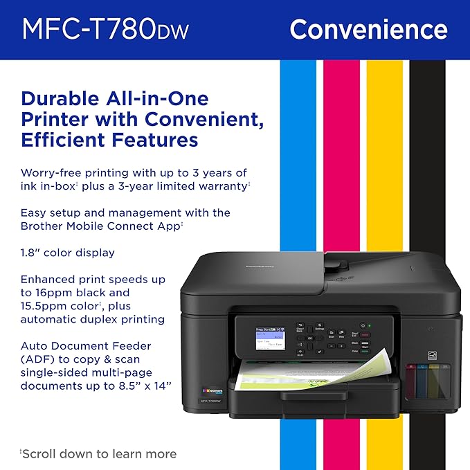 Brother INKvestment Tank 780 Wireless Color Inkjet All-in-One Printer - Image 5