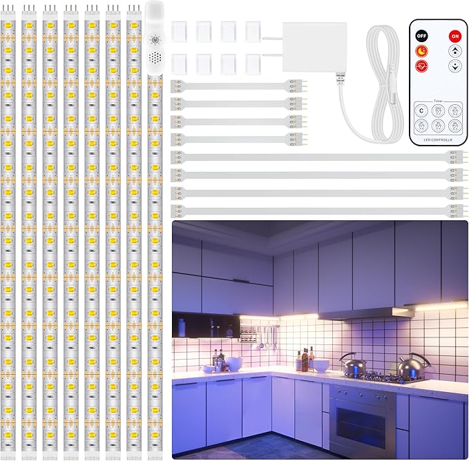LAFULIT 8 PCS Under Cabinet Lighting Kit, Bright Under Cabinet Lights, Flexible - Image 8
