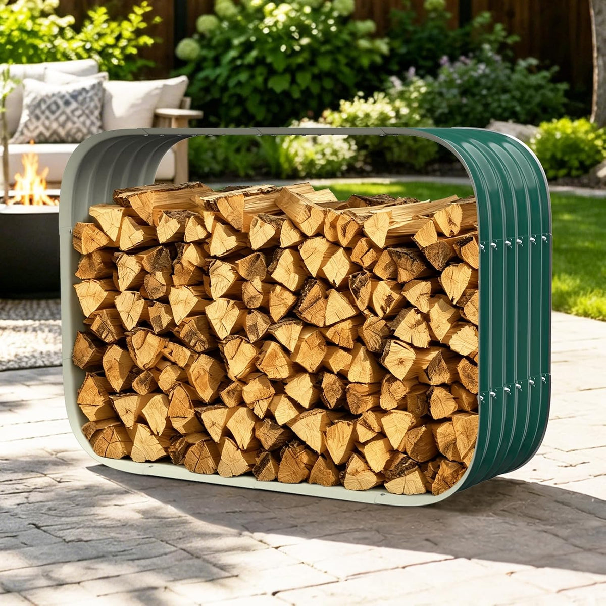 27.5 x 17 inch cuboid firewood rack holder, main product view
