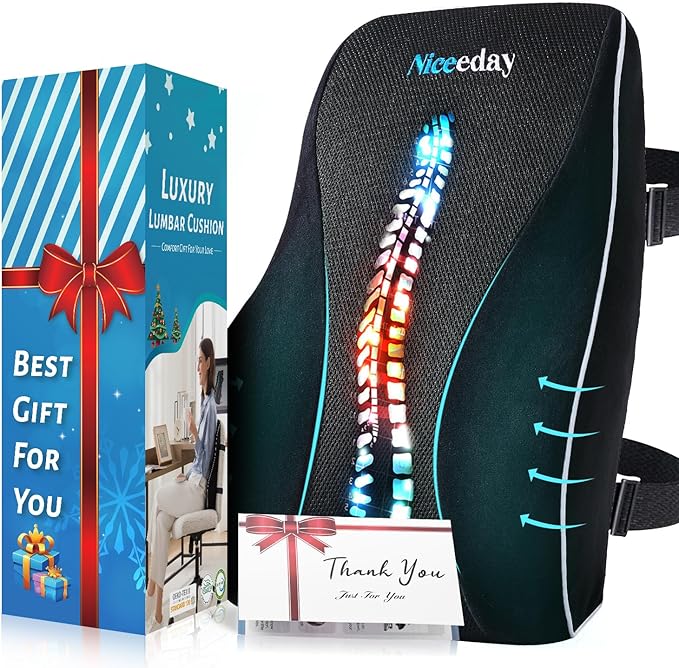 Lumbar Support Pillow for Office Chair Car, Gaming Chair Lower Back Pain Relief by NICEEDAYBRAND