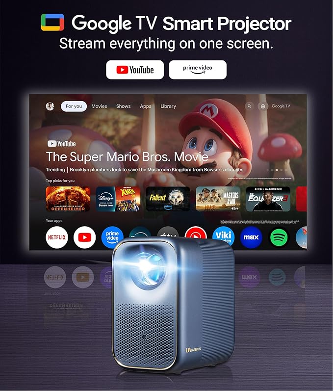 UVISION AllPlay Google TV Smart Porejctor | Native 1080p Full HD | Auto Focus & - Image 2
